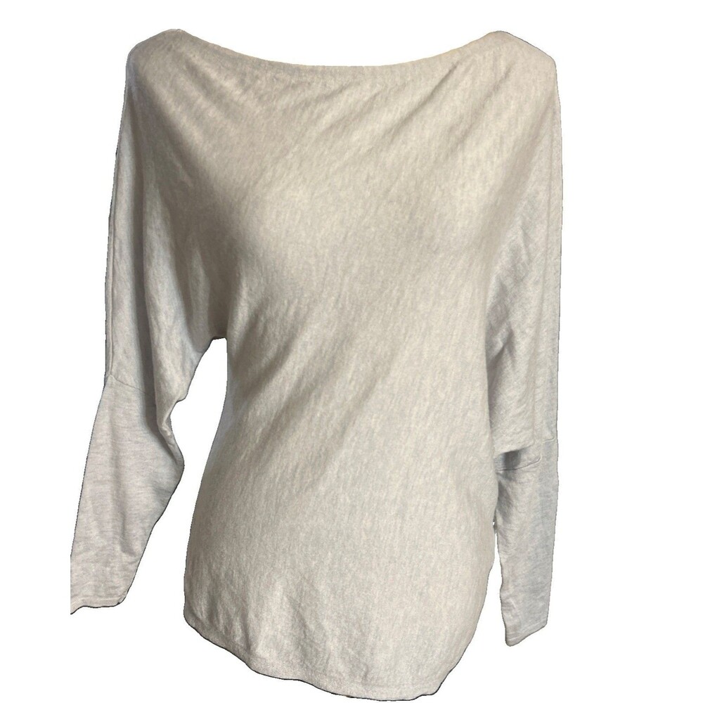 Reiss Wool Cashmere Blend Womens M Gray Boat Neck Pullover Dolman Knit Sweater